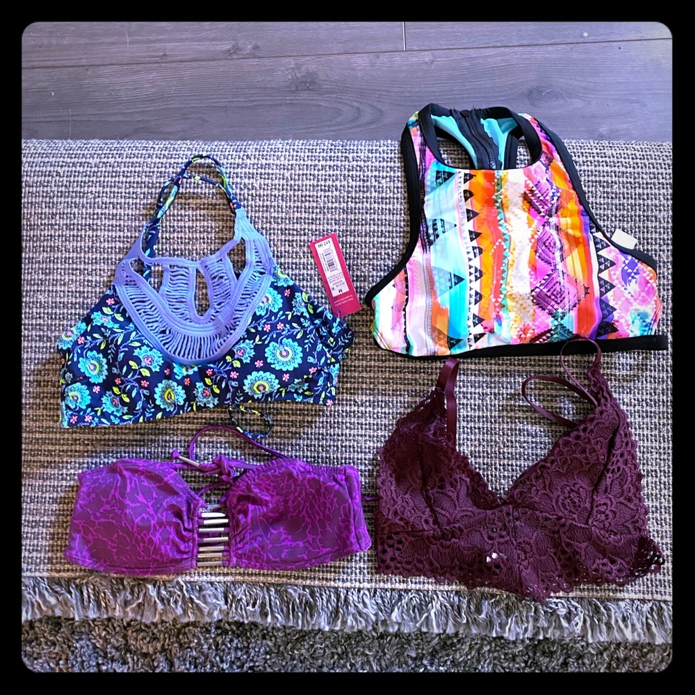 2/$20 3 bikini tops and 1 bralette